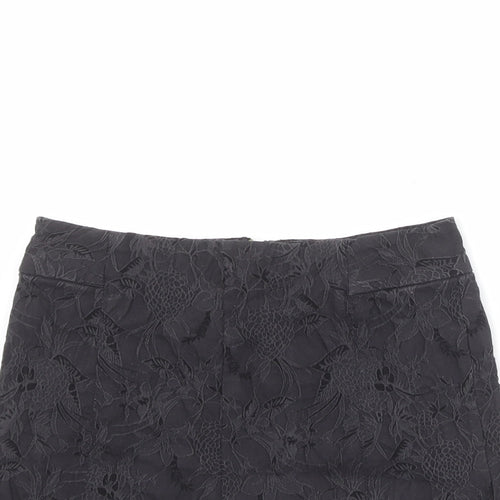 Kimchi Blue Womens Black Floral Cotton Basic Shorts Size M Regular Zip