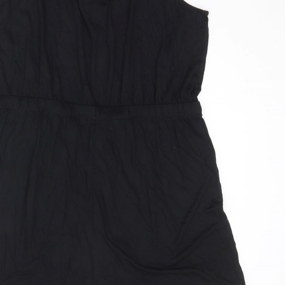 Marks and Spencer Womens Black Viscose Playsuit One-Piece Size 22 Pullover