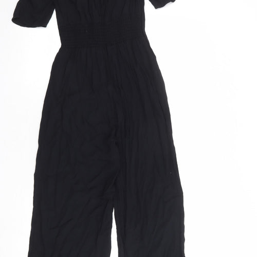 Marks and Spencer Womens Black Viscose Jumpsuit One-Piece Size 10 Button