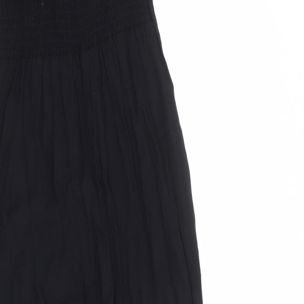 Marks and Spencer Womens Black Viscose Jumpsuit One-Piece Size 10 Button
