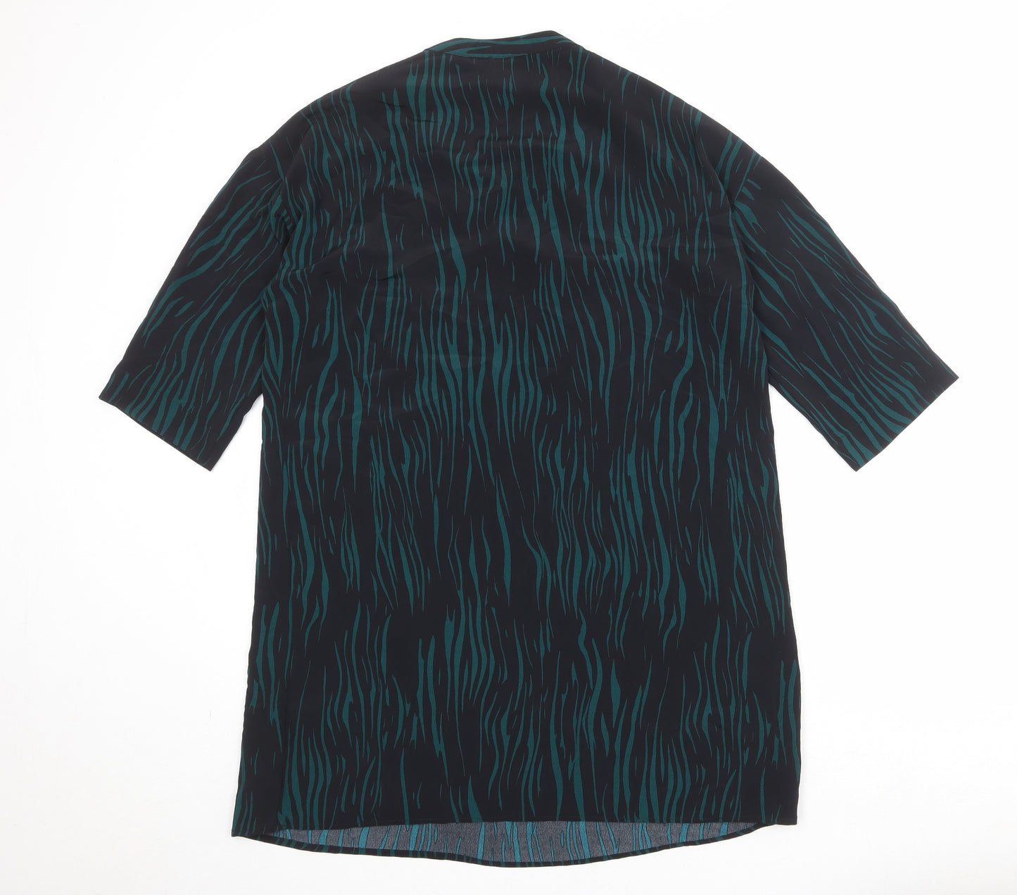 Apricot Womens Black Geometric Polyester A-Line Size 8 V-Neck Pullover