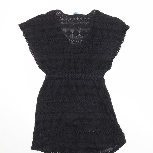Debenhams Womens Black Cotton A-Line Size 10 V-Neck Pullover