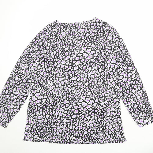 Marks and Spencer Womens Multicoloured Geometric Polyester Basic Blouse Size 16 Round Neck