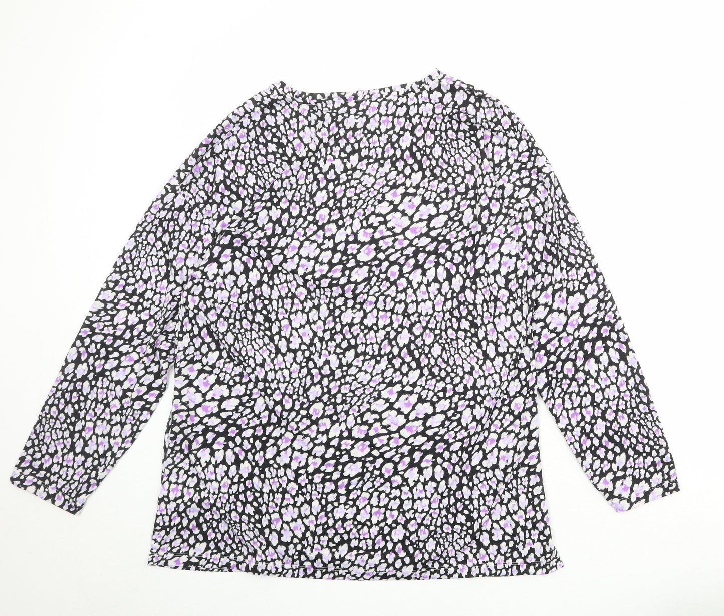 Marks and Spencer Womens Multicoloured Geometric Polyester Basic Blouse Size 16 Round Neck