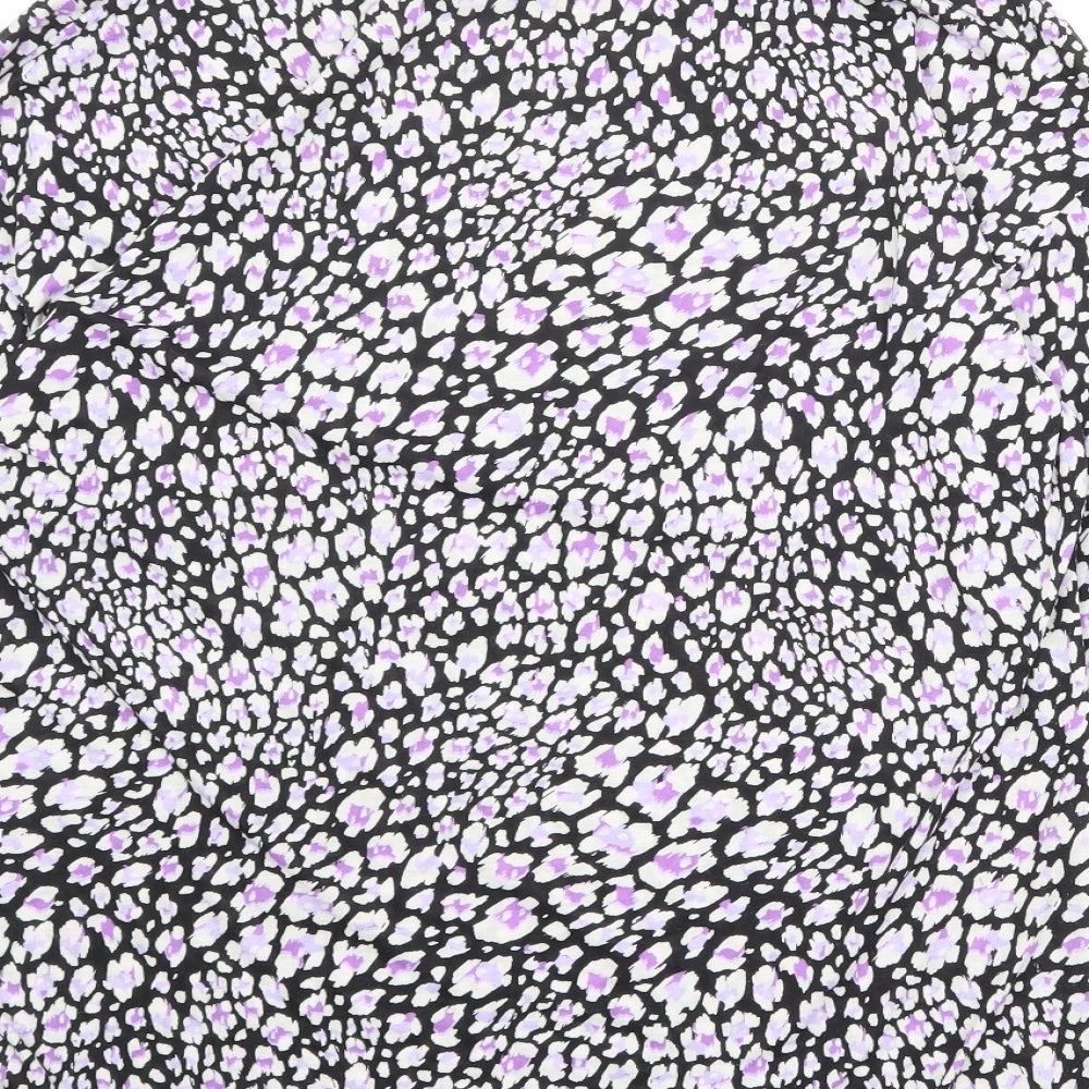 Marks and Spencer Womens Multicoloured Geometric Polyester Basic Blouse Size 16 Round Neck