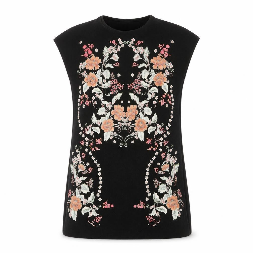 Zara Womens Black Floral Polyester Shirt Dress Size S Round Neck Pullover