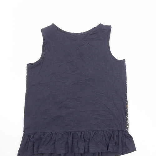 NEXT Womens Multicoloured Geometric 100% Cotton Basic Tank Size 10 V-Neck