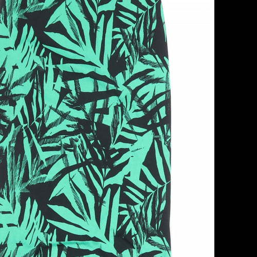 Julien Macdonald Womens Green Floral Polyester A-Line Skirt Size 12