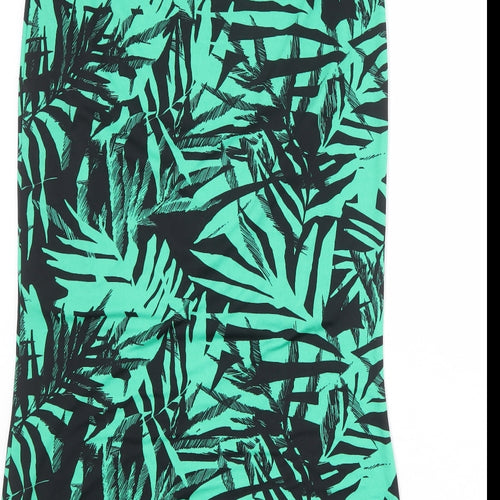 Julien Macdonald Womens Green Floral Polyester A-Line Skirt Size 12