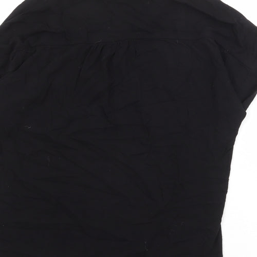 Esprit Womens Black Viscose Basic Button-Up Size M V-Neck