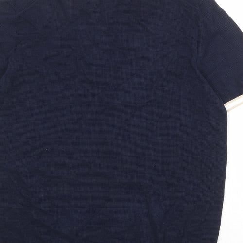Marks and Spencer Mens Blue Cotton Polo Size XL Collared Zip