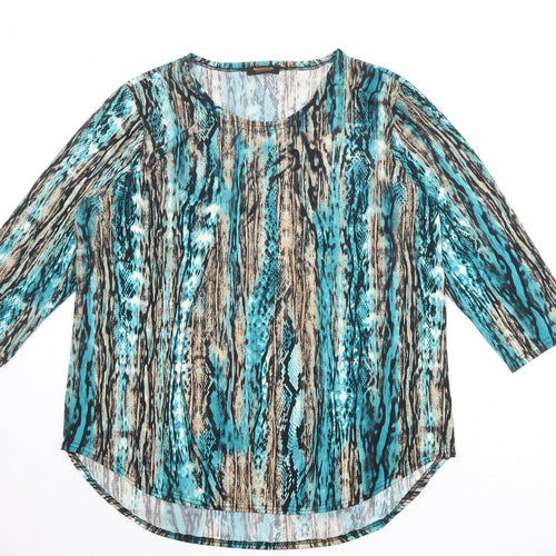 Nimmi & Jo Womens Multicoloured Geometric Polyester Basic Blouse Size 20 Round Neck