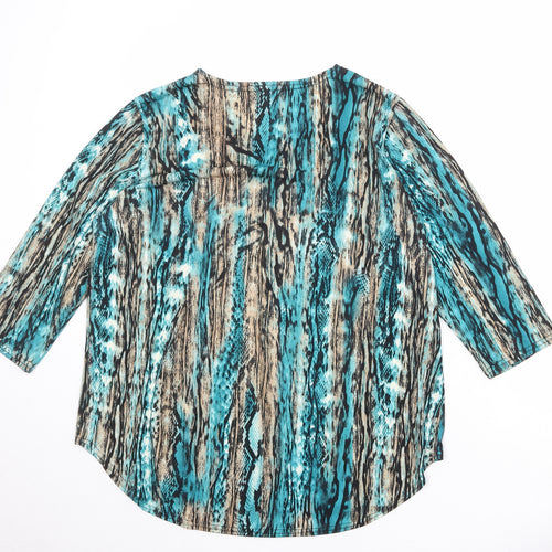Nimmi & Jo Womens Multicoloured Geometric Polyester Basic Blouse Size 20 Round Neck