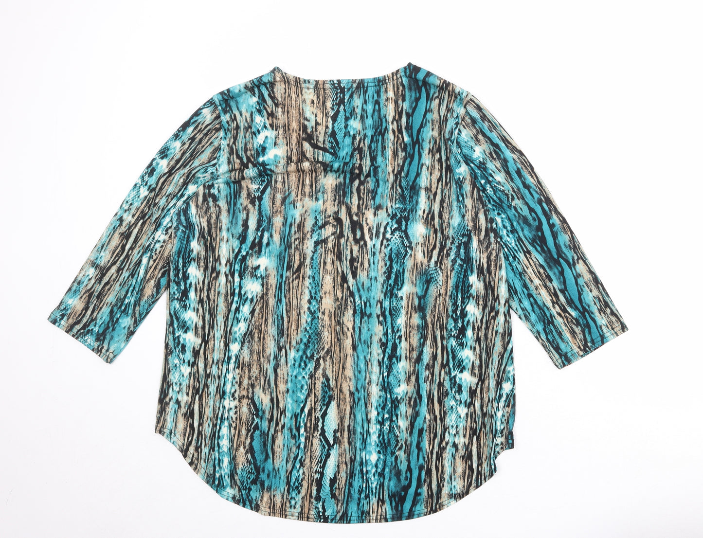 Nimmi & Jo Womens Multicoloured Geometric Polyester Basic Blouse Size 20 Round Neck