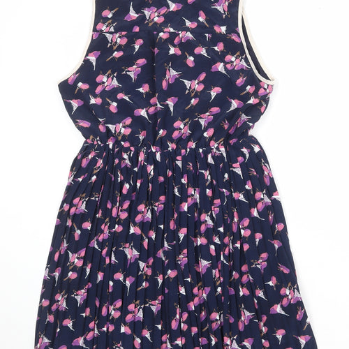 Max C Womens Multicoloured Geometric Polyester Tank Dress Size 12 V-Neck Button