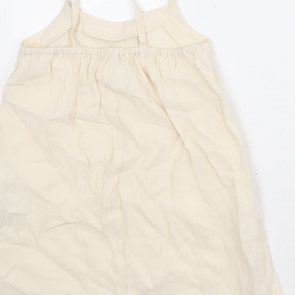 Zara Girls Beige Modal Basic Tank Size 7 Years Round Neck Pullover