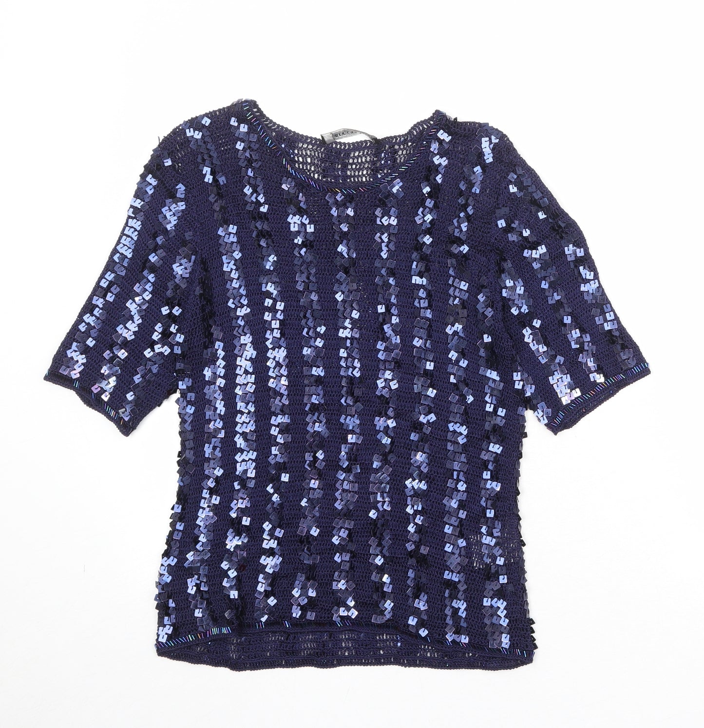 Jaques Vert Womens Blue Round Neck Viscose Pullover Jumper Size S