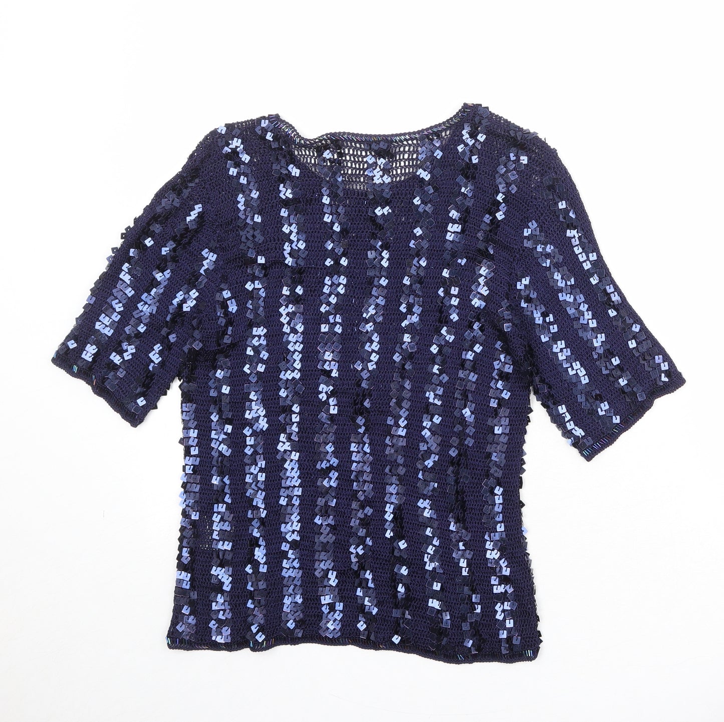 Jaques Vert Womens Blue Round Neck Viscose Pullover Jumper Size S