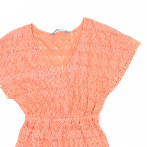 Debenhams Womens Pink Cotton A-Line Size 10 V-Neck Pullover