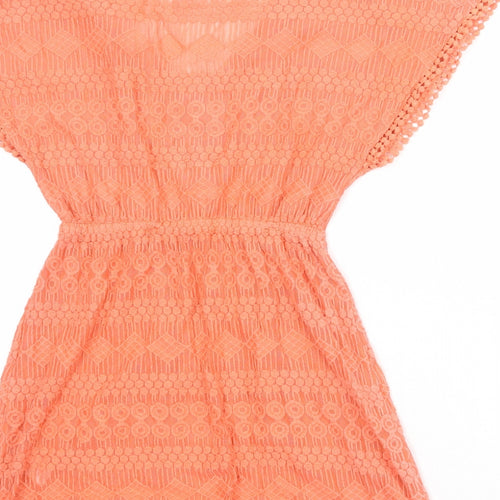 Debenhams Womens Pink Cotton A-Line Size 10 V-Neck Pullover