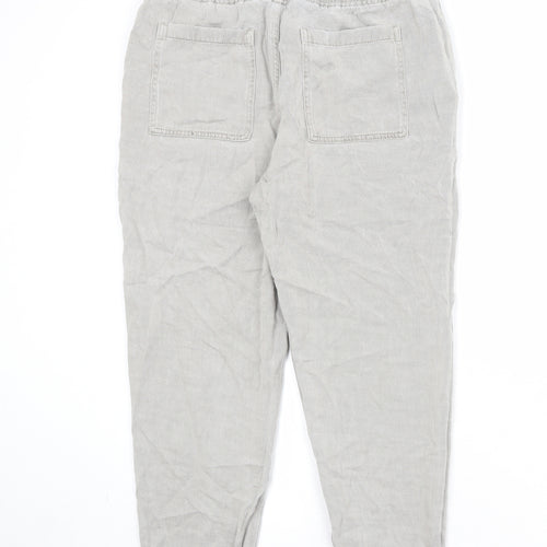 Zara Womens Grey Cotton Tapered Jeans Size M Regular Drawstring