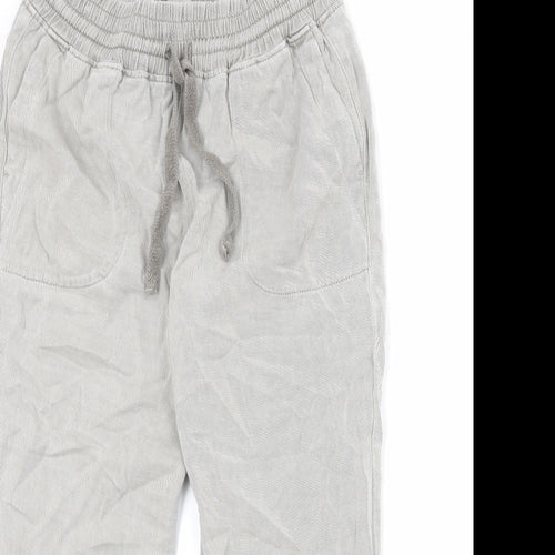 Zara Womens Grey Cotton Tapered Jeans Size M Regular Drawstring