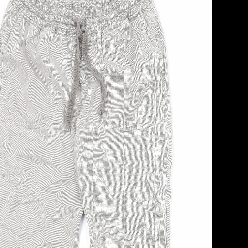 Zara Womens Grey Cotton Tapered Jeans Size M Regular Drawstring