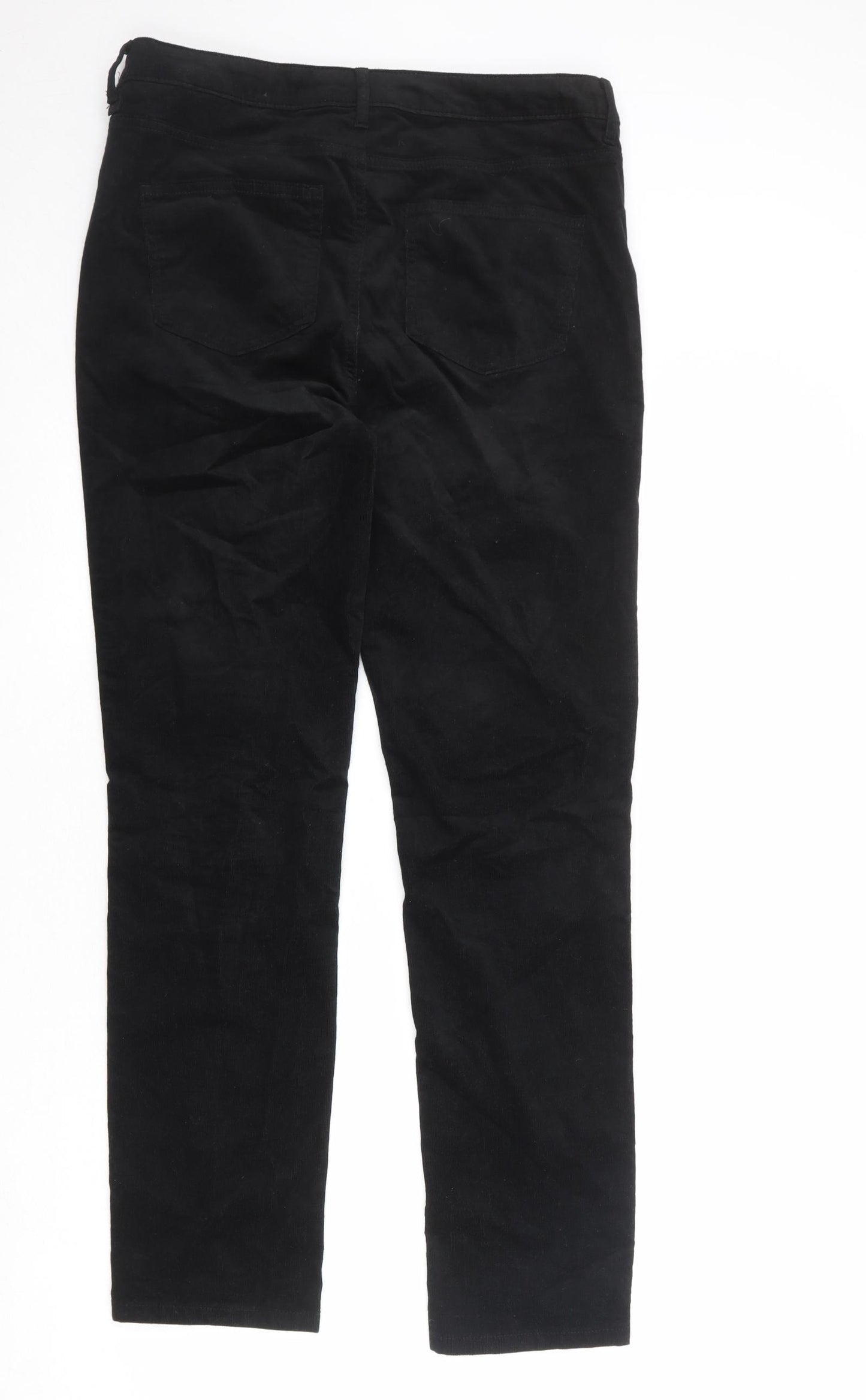 Marks and Spencer Womens Black Cotton Skinny Jeans Size 14 Regular Zip