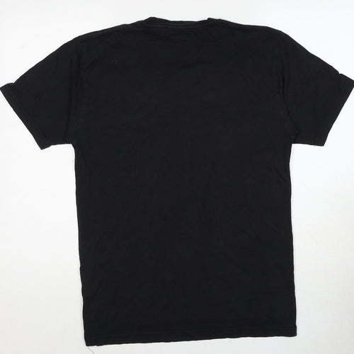 VANS Mens Black Cotton T-Shirt Size M Round Neck