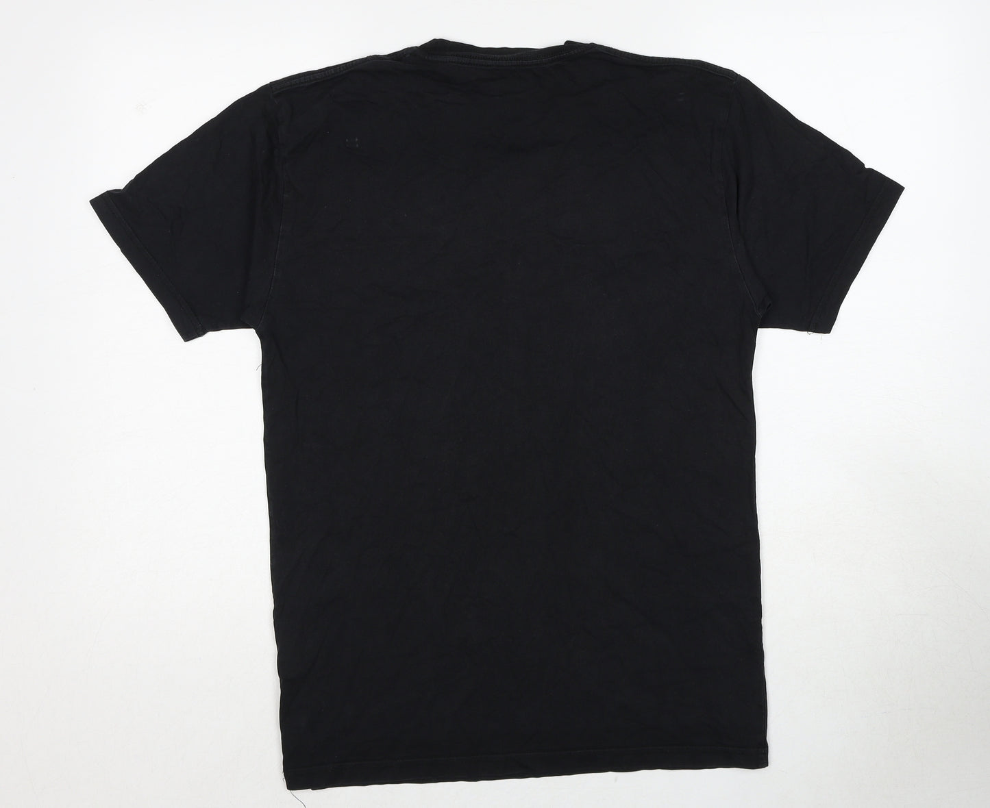 VANS Mens Black Cotton T-Shirt Size M Round Neck