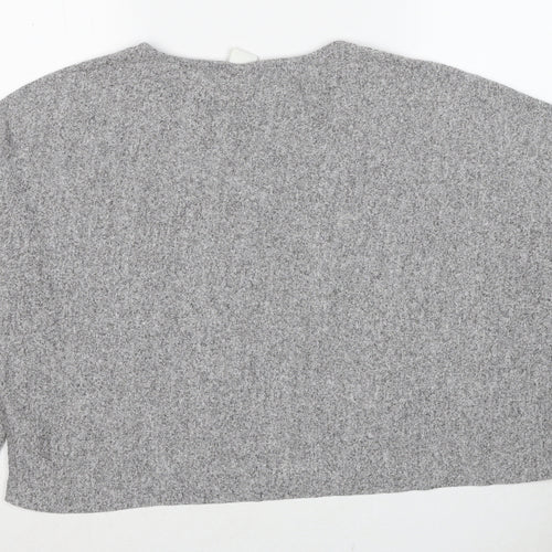 H&M Womens Grey Round Neck Viscose Pullover Jumper Size L