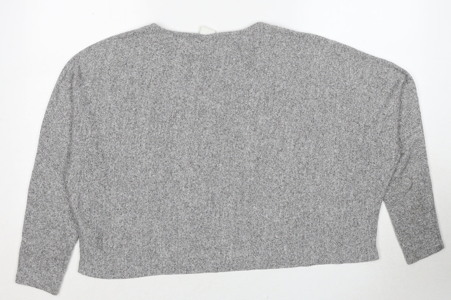 H&M Womens Grey Round Neck Viscose Pullover Jumper Size L
