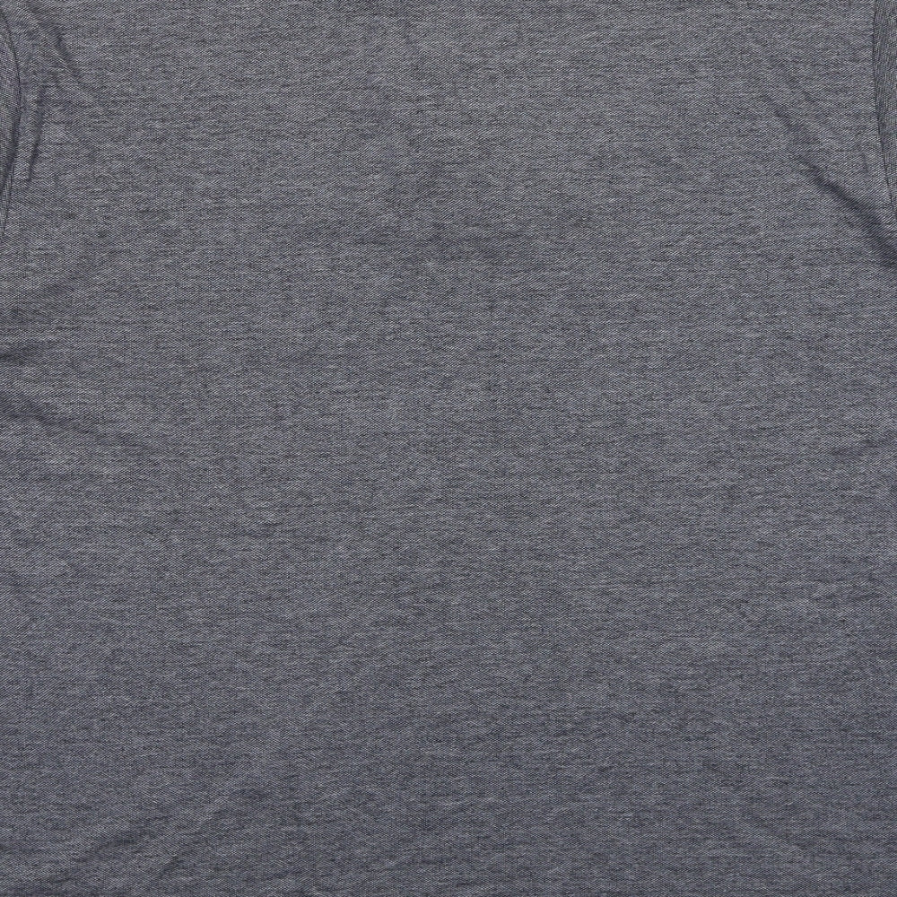 Marks and Spencer Mens Grey Cotton Polo Size L Collared Pullover