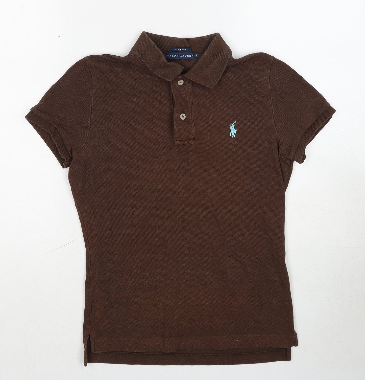 Polo Ralph Lauren Womens Brown Cotton Basic Polo Size M Collared