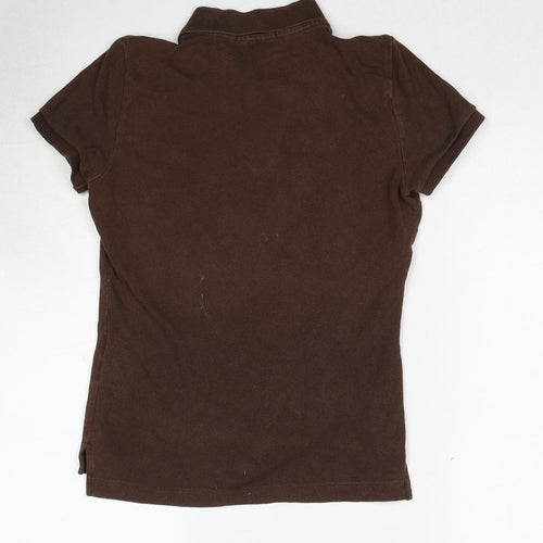 Polo Ralph Lauren Womens Brown Cotton Basic Polo Size M Collared