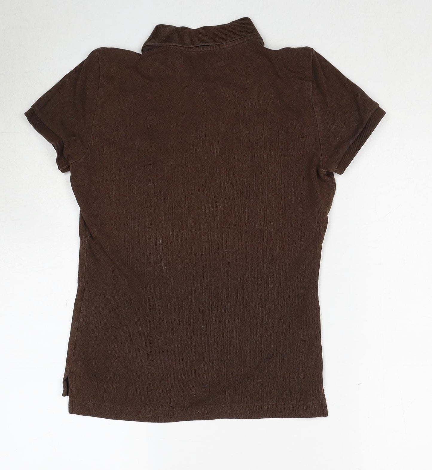 Polo Ralph Lauren Womens Brown Cotton Basic Polo Size M Collared