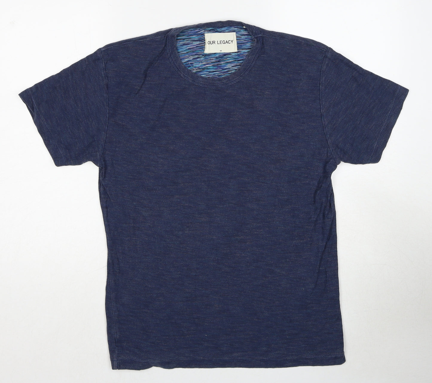 OUR LEGACY Womens Blue Cotton Basic T-Shirt Size M Crew Neck