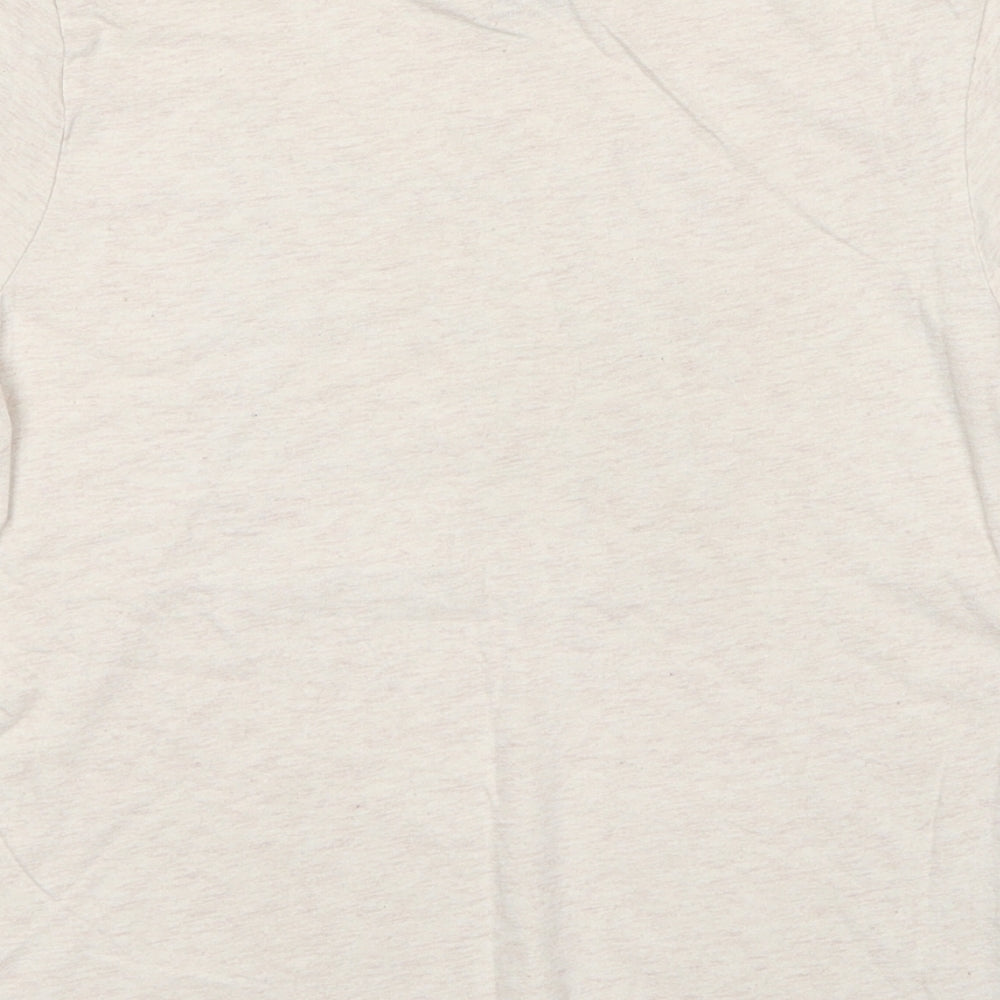 Disney Girls Beige Cotton Basic T-Shirt Size 8-9 Years Round Neck Pullover - Minnie Mouse