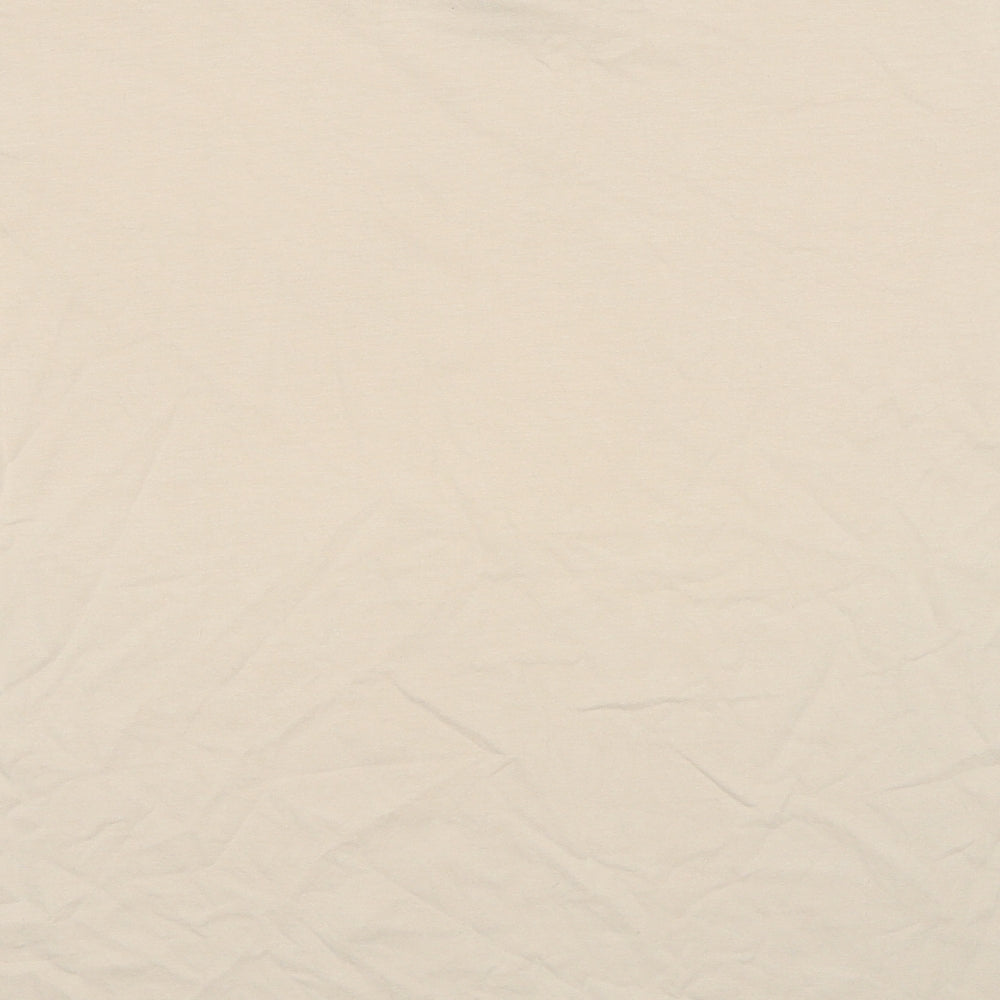 H&M Mens Beige Cotton T-Shirt Size M Round Neck - Les Plaisirs