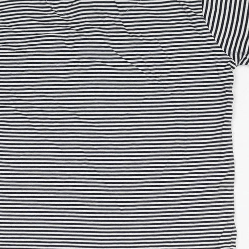 Soul & Glory Boys Black Striped Cotton Basic Polo Size 7-8 Years Collared Pullover