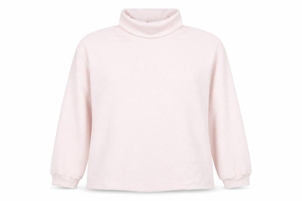 Front view of New Look women’s pink roll neck polyester jumper, size L