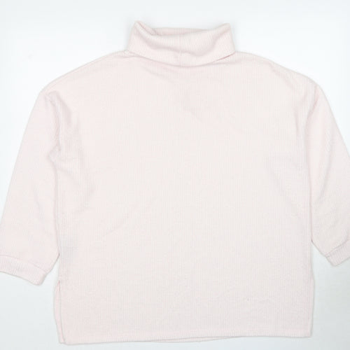 New Look Womens Pink Roll Neck Polyester Pullover Jumper Size L