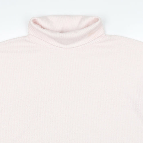 New Look Womens Pink Roll Neck Polyester Pullover Jumper Size L