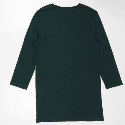 ASOS Womens Green Cotton T-Shirt Dress Size M Round Neck Pullover