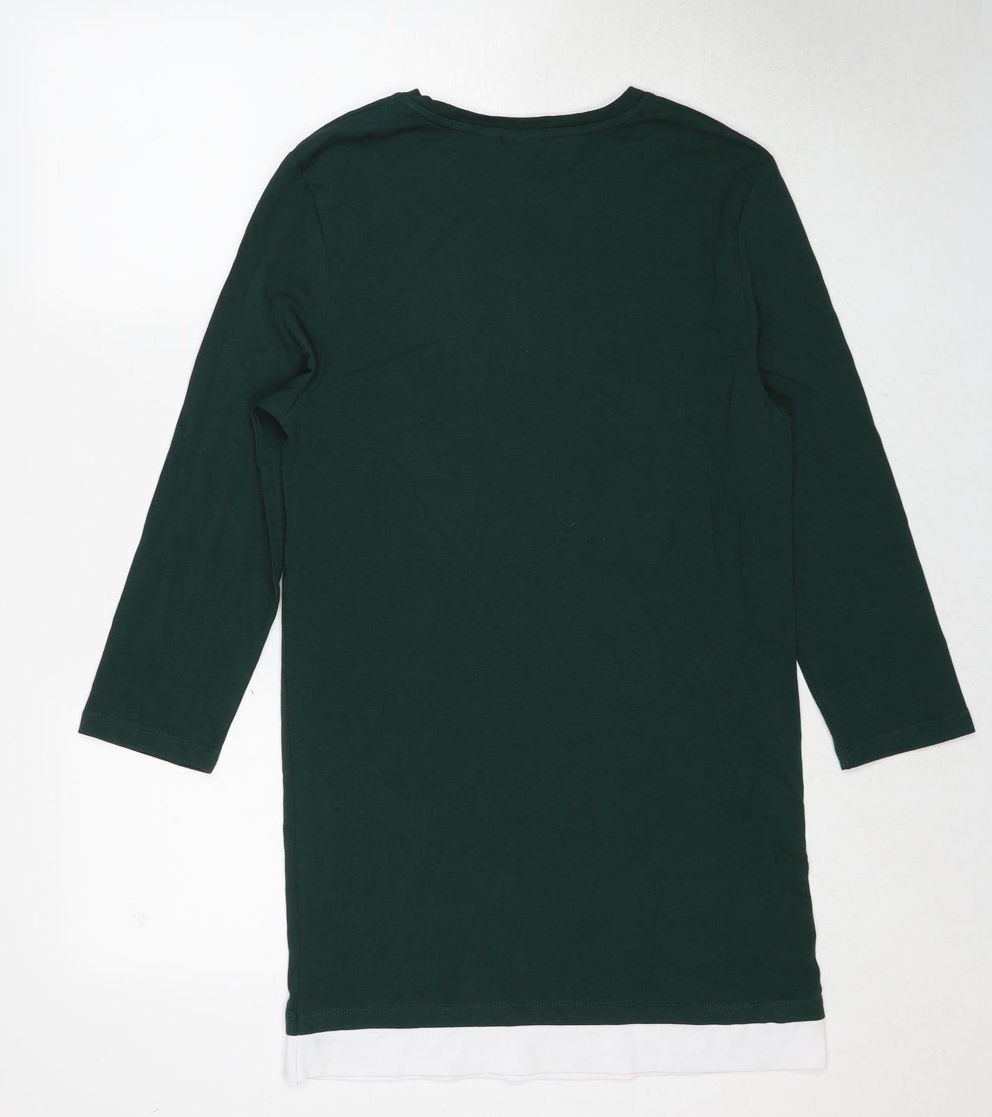 ASOS Womens Green Cotton T-Shirt Dress Size M Round Neck Pullover