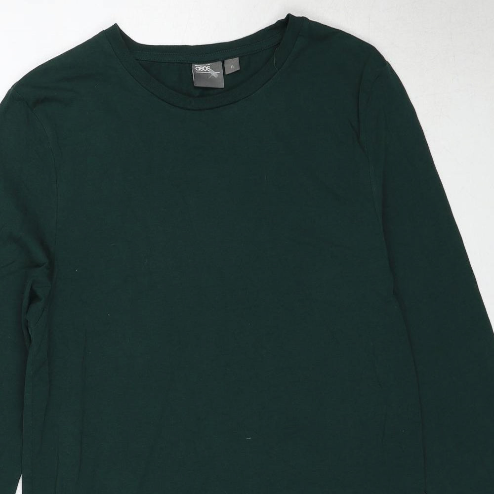 ASOS Womens Green Cotton T-Shirt Dress Size M Round Neck Pullover