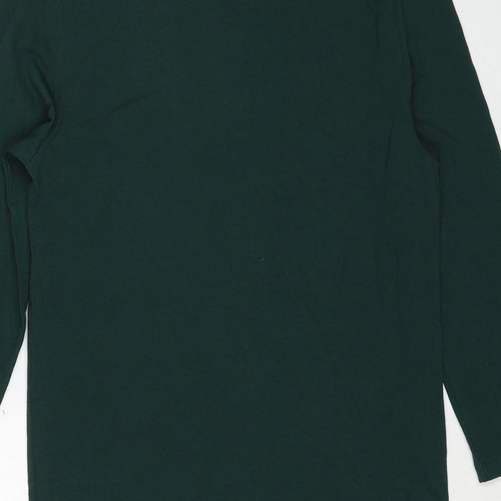 ASOS Womens Green Cotton T-Shirt Dress Size M Round Neck Pullover