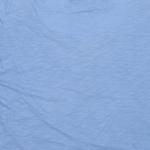 Indigo Womens Blue Cotton Basic Blouse Size 14 V-Neck - Lace Details