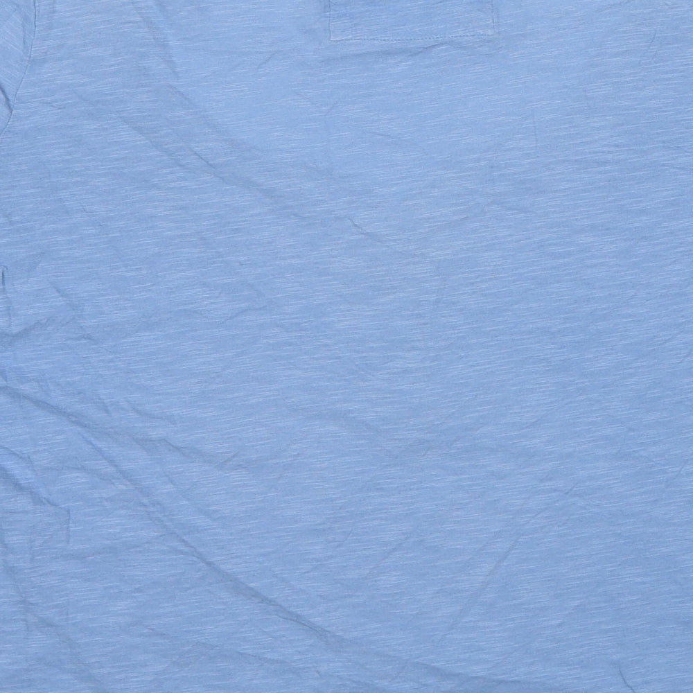 Indigo Womens Blue Cotton Basic Blouse Size 14 V-Neck - Lace Details
