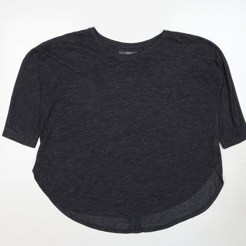 NEXT Womens Grey Polyester Basic Blouse Size 10 Round Neck